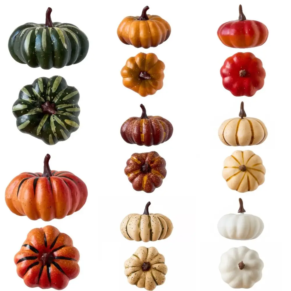 6PCS 1/9PCS Halloween Artificial Pumpkin Mini Fake Pumpkin Autumn Harvest Simulation Props Decorative Props DIY Artware - view 3