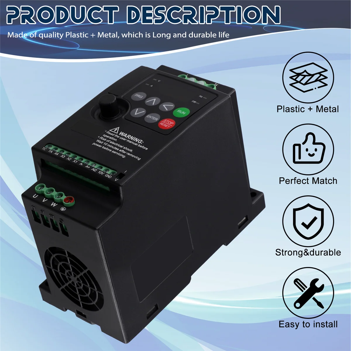 Nieuwe Universele Frequentieomvormer 220 tot 380 Vfd Eenfase Ingang Drie Fase Uitgang 2.2KW Motor Gouverneur