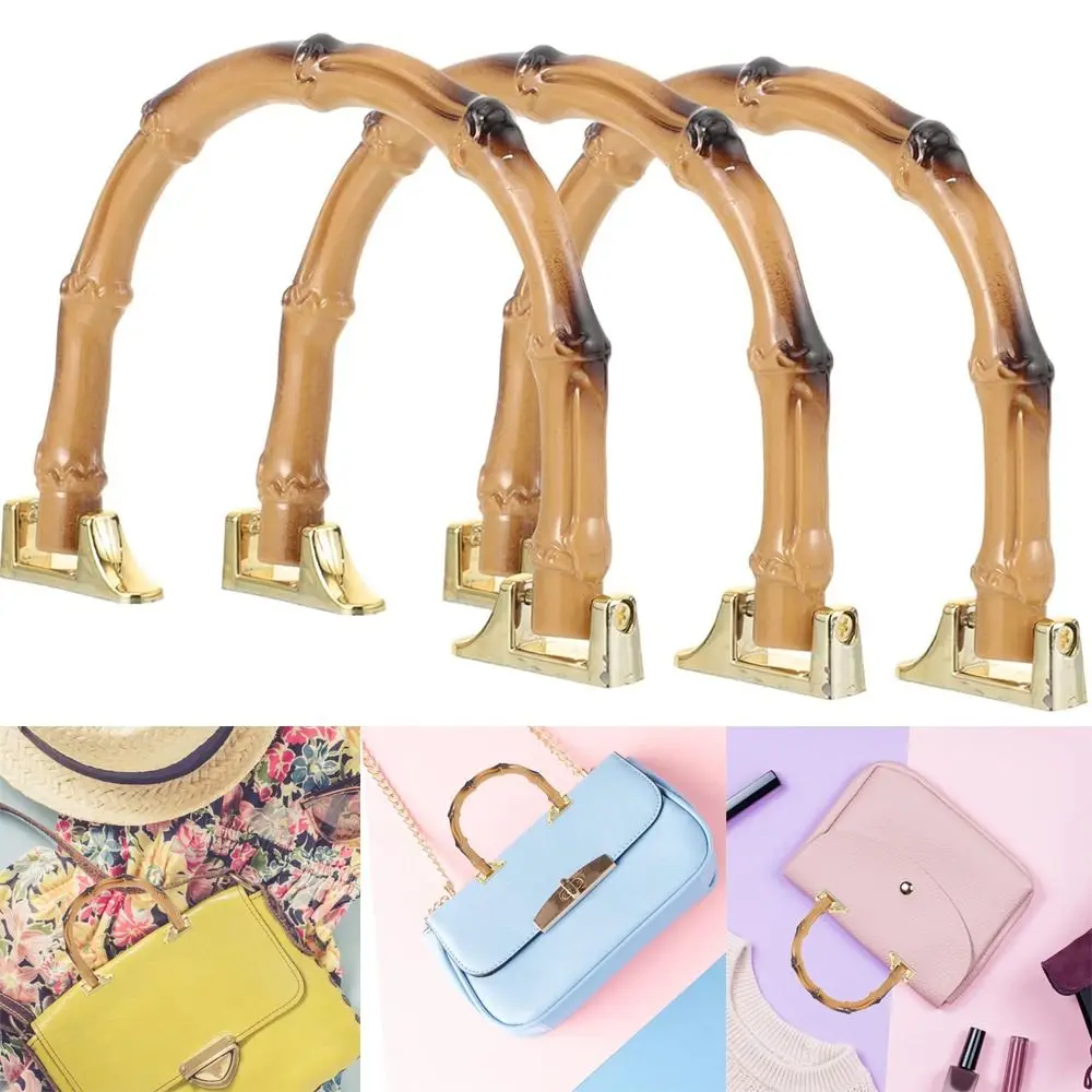 DIY Detachable Bamboo Purse Handles With Buckle Handbag Band Handle Shoulder Bag Strap Handbags