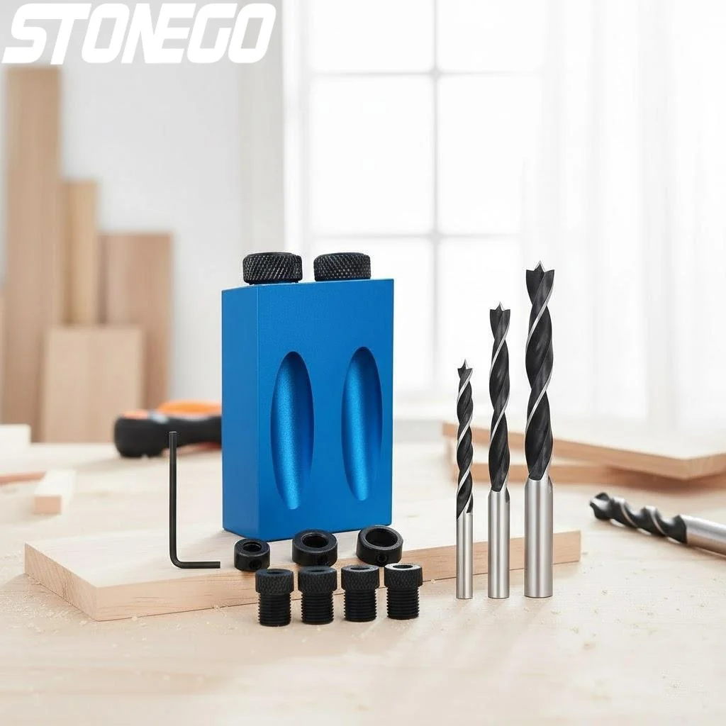 

Набор для точной установки шипов под углом 15 градусов: угломер и направляющая для винтов для деревообрабатывающих работ