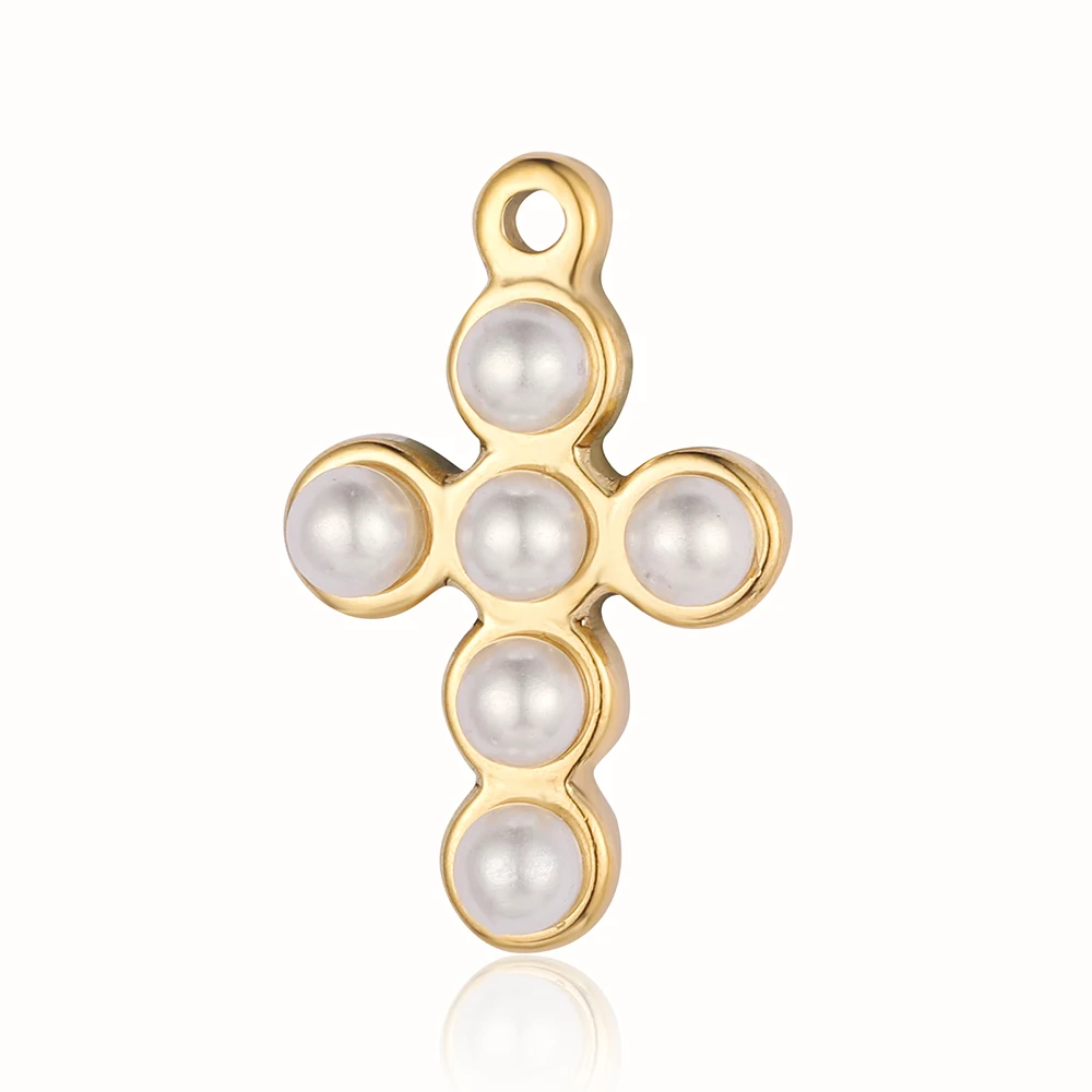 3Pcs/Lot Stainless Steel Rhinestone Charms Cross Pendants  For DIY  Making  Bracelet Necklace Jewelry