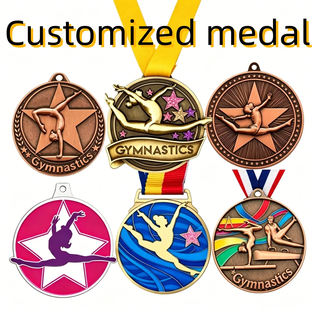 Medallas Personalizadas Baratas con Logotipo del Fabricante, Medallas Deportivas de Metal para Baile, Carnaval, Carrera, Gimnasia, Patinaje, Medallas Personalizadas con Brillo, Medalla de Oro de Premio