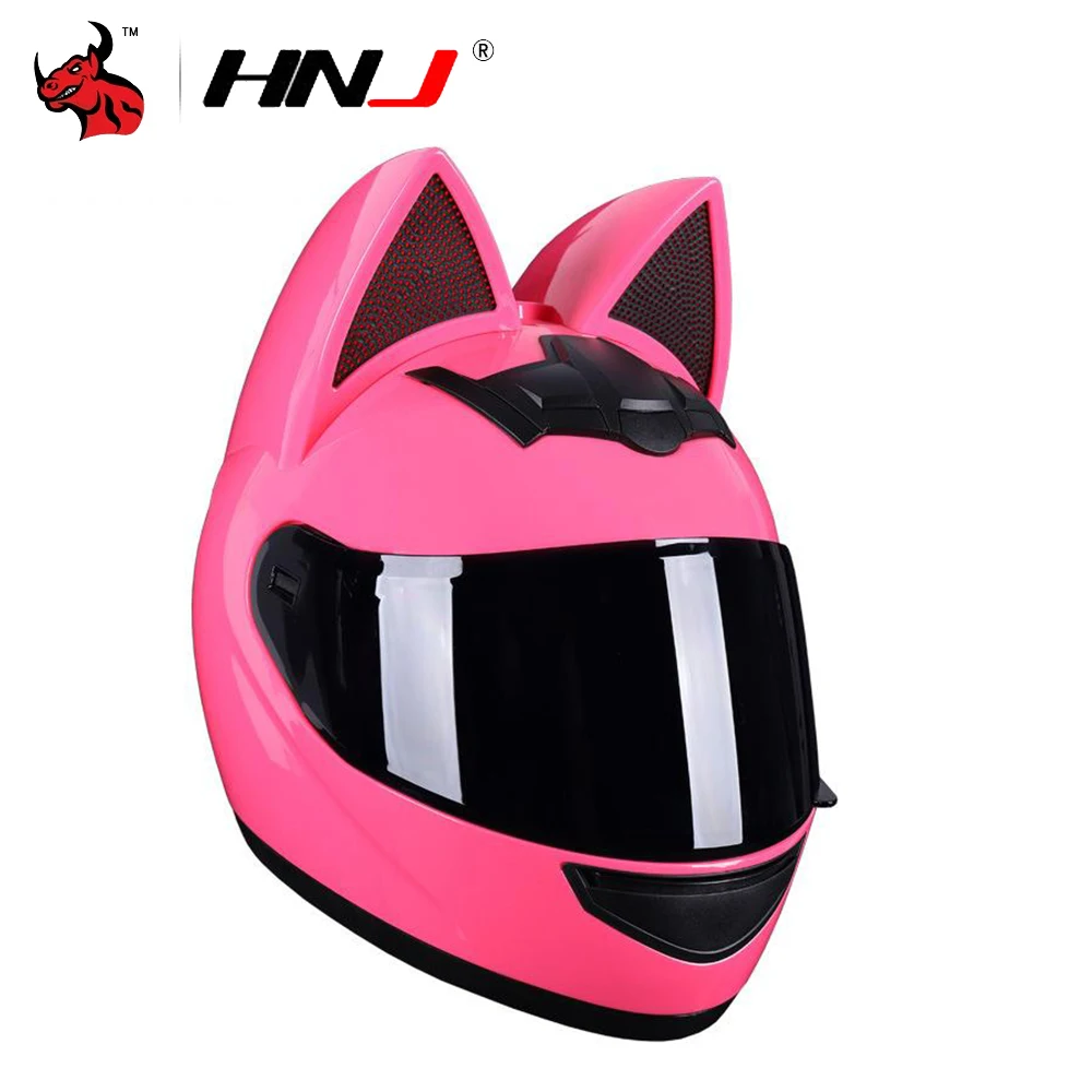 

Full-wrap Motorcycle Helmet Winter Riding Motorcycle Helmet Cute Cat Ears Girlfriend Gift DOT Approved Unisex Motorbike Helmet