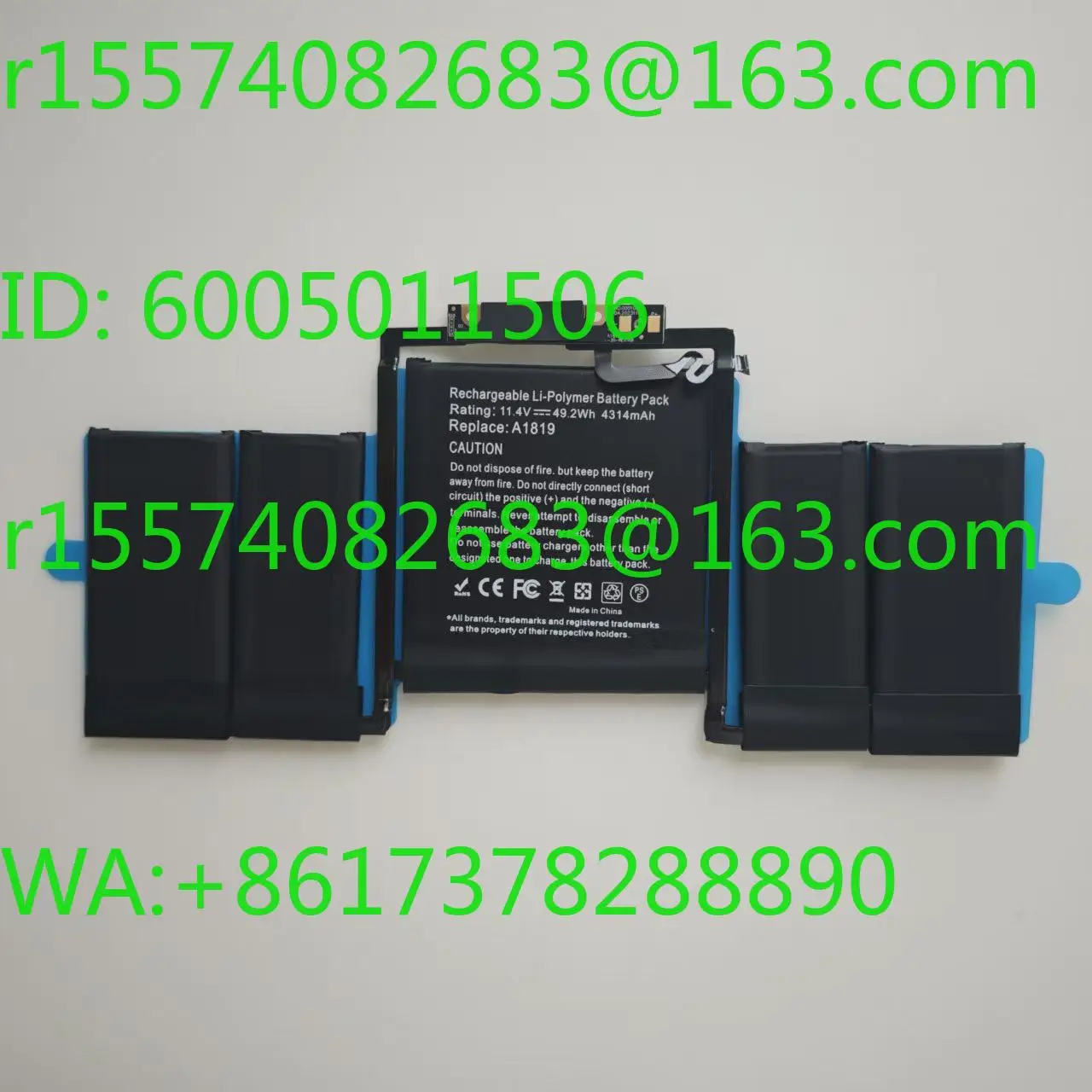 Thyren for  Laptop A1706 A1989 Battery A1819 A1964