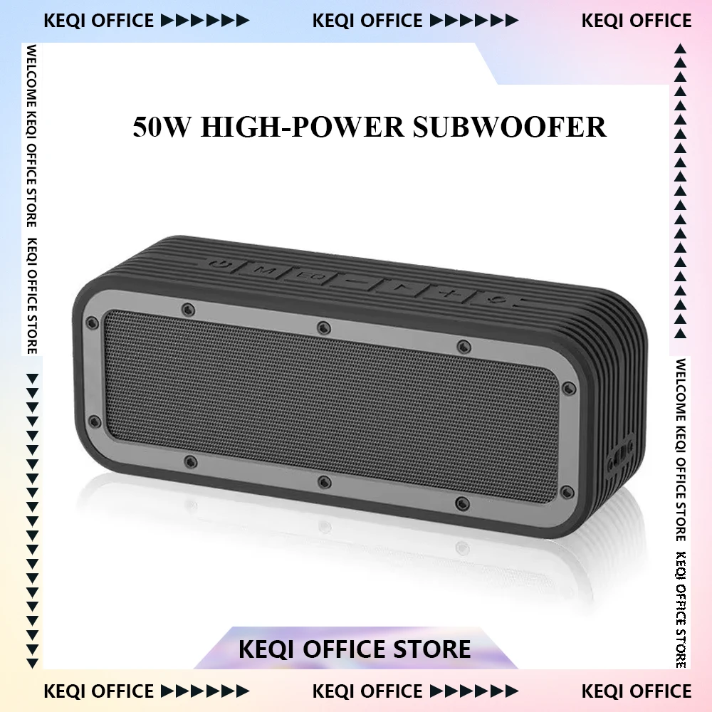 50W High Power V8PRO Speakers Wireless Bluetooth IPX7 Waterproof Outdoor Subwoofer Car Desktop Audio Portable Speaker Home Gift