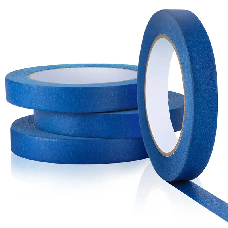 Masking Tape Bulk Paint Tape Blue Tape For Painting Automotive Walls Packing Removable Free Residue, 4 Rolls