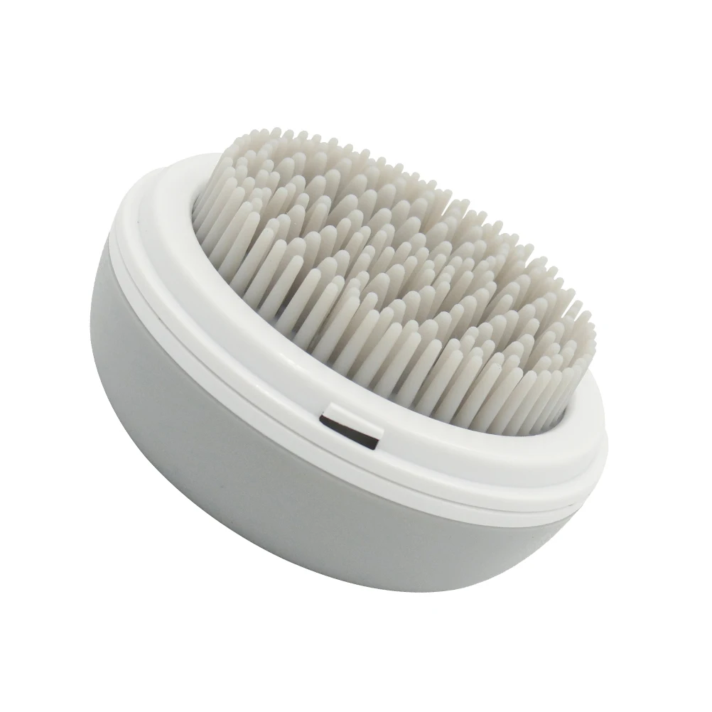 

Cute Pet Bath Brush Grooming Massaging Tool With Comb In Lid Grey Durable Easy Hold Use For Dogs Cats Professional Cleaning Hair