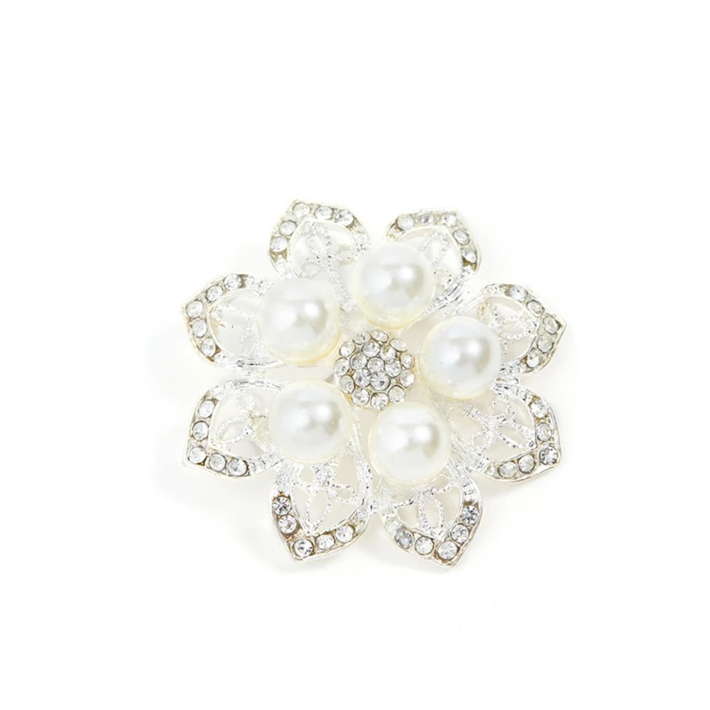 Brooch Pin Jewelry New Fashion Imitation Pearl Rhinestone Crystal Flower Brooches for Women Wedding Bridal Party Bouquet Decor