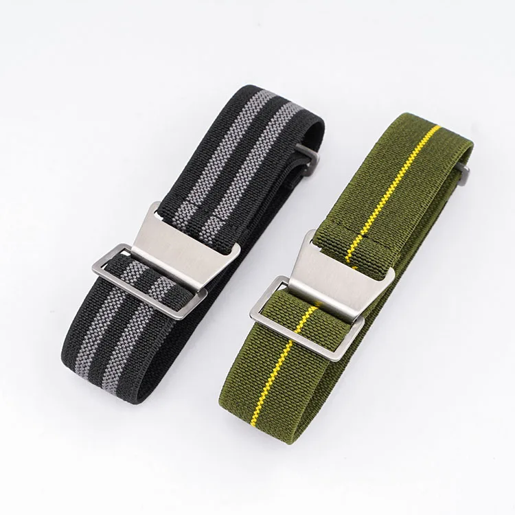 Parachute Elastic Woven Nylon Strap Stainless Steel Buckle Military Men Sport Replace Bracelet Watch Band 18mm 20mm 22mm 24mm