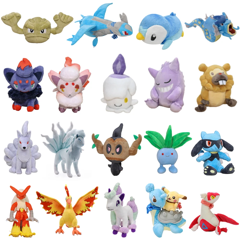 zoroak-pokemon-pelucia-plushies-boneca-gyados-latias-moltres-ponyta-ninetale-blaziken-emolga-brinquedo-de-pelucia-macio-bonito-presentes-de-natal