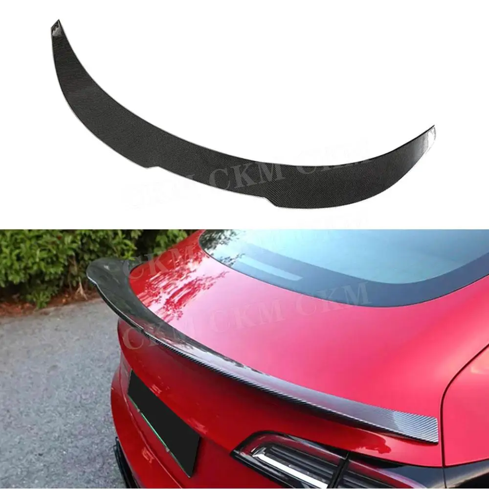 

Carbon Look ABS Duckbill Rear Trunk Wing Spoiler For Tesla Model 3 2017+ Car Exterior Tuning Bodykits Car Accessories