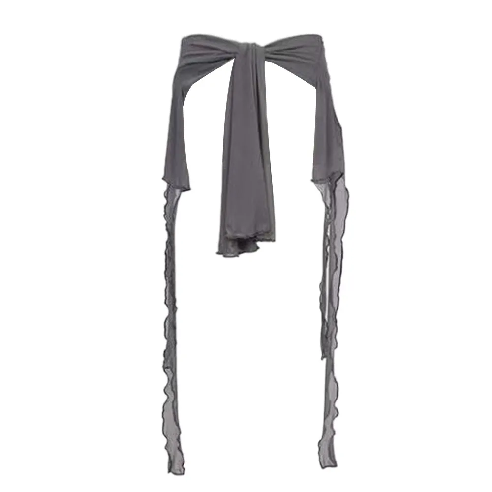 

Jeans Pants Decor Irregular Jazz Dance Scarf Streetwear See Through Hip-hop Scarf High Waist Harajuku Waistband