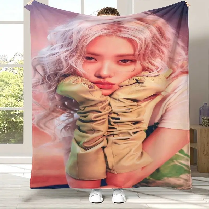 Korean Idol R-Rose Star APT Flannel Blanket,Cozy Warm Throw Blanket for Bed,Sofa,Living Room,Picnic,Camping,Home Decor  Gift
