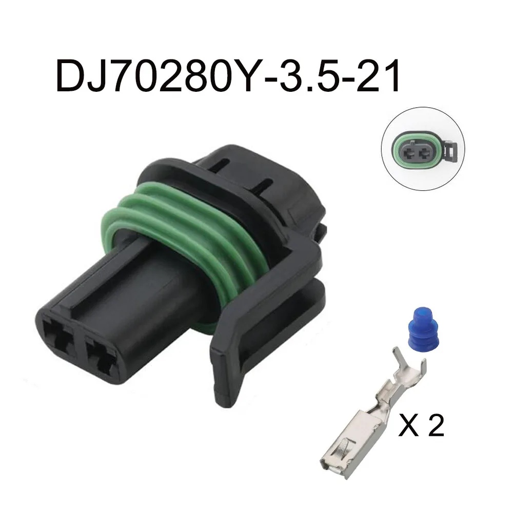 

100SET DJ70280Y-3.5-21 car wire connector Harnes cable 2 pin automotive waterproof plug Include terminals seal