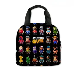 Gifts Stumble Guys Crash Party Lunch Bag Elementary School Student Handheld Ice Bag Kids Kawaii Cartoon School Bag Mochila