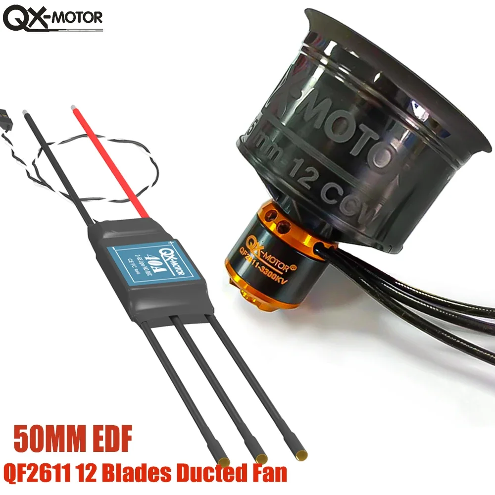 SkyDElQX-MOTOR 50mm EDF QF2611 12Blades Ducted Fan With Brushless Motor Use 40A / 50A ESC For RC Multirotor Helicopter Jet Plane