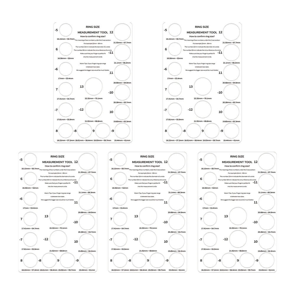 Tablero de tarjeta de medición de anillo, accesorios de circunferencia de dedo, tabla de tarjeta de circunferencia, herramienta de cribado de tamaño europeo EC/EE. UU.