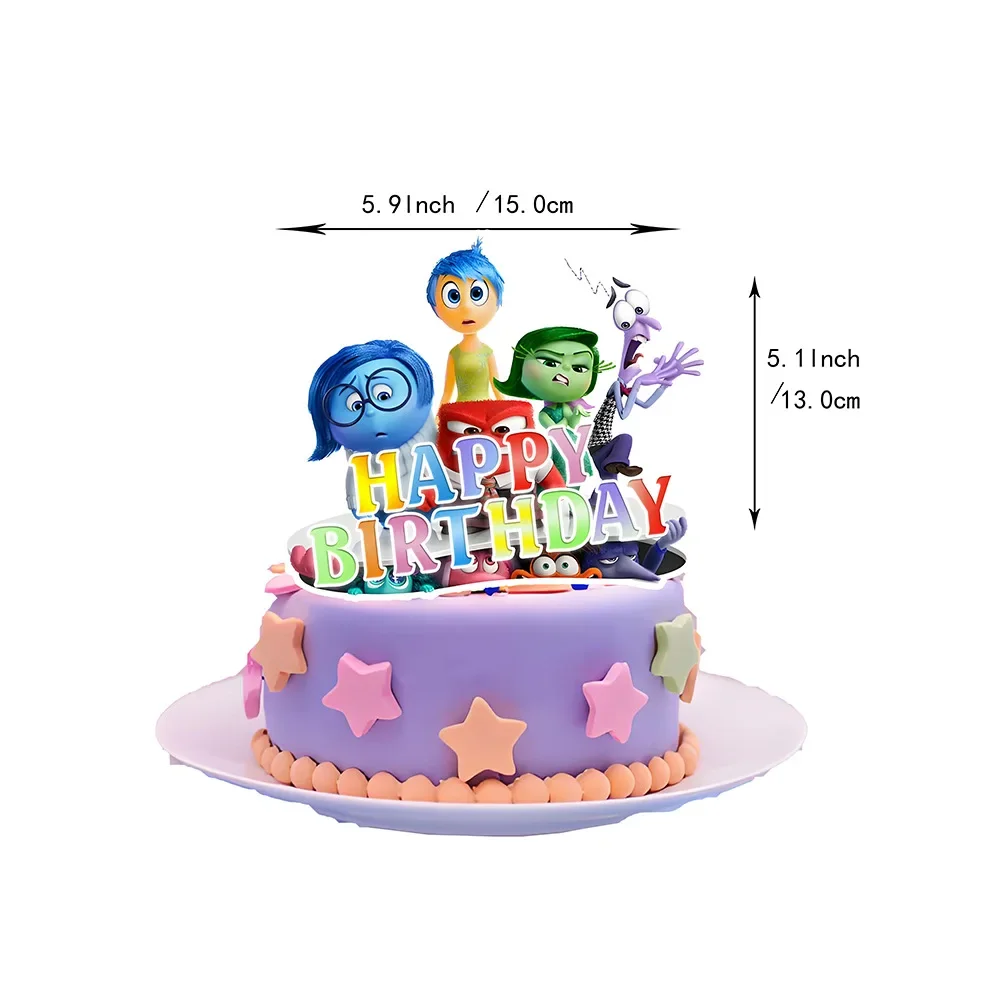 Inside Out 2 party series Party Disposable Banner Cake Topper Hanging Flag  Inside Out Balloons style Birthday Cake Decoration