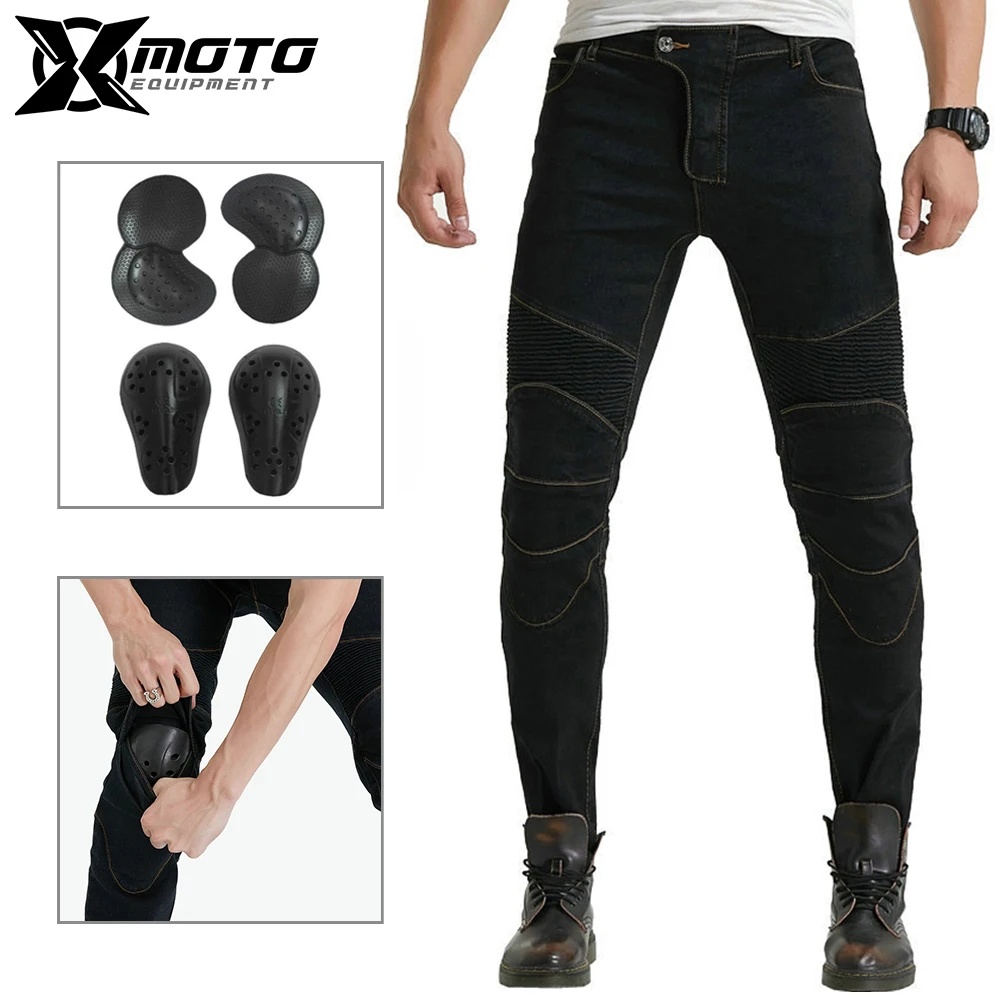 Motorcycle Jeans Men Summer Motocross Wear Resistant Riding Pants Breathable Motorbike Jeans With CE Protective Gear