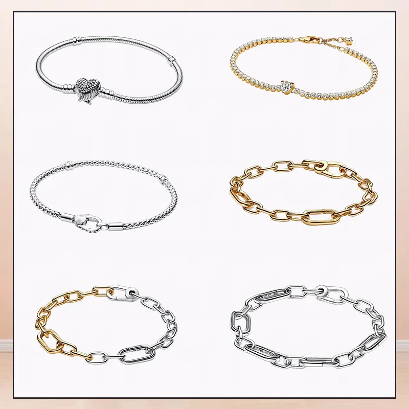 

925 silver bracelet bead string - snake chain - female rose gold DIY luxury jewelry