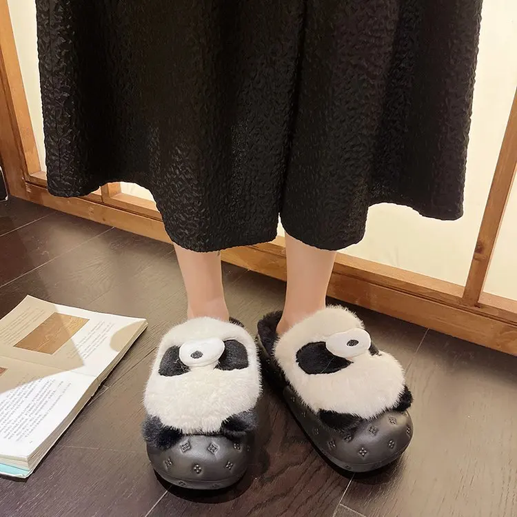 real pictures 2023 Winter Warm Slippers Boy and Girls Indoor Non-slip Cotton Shoes Animal Cartoon Slides Cotton Slippers