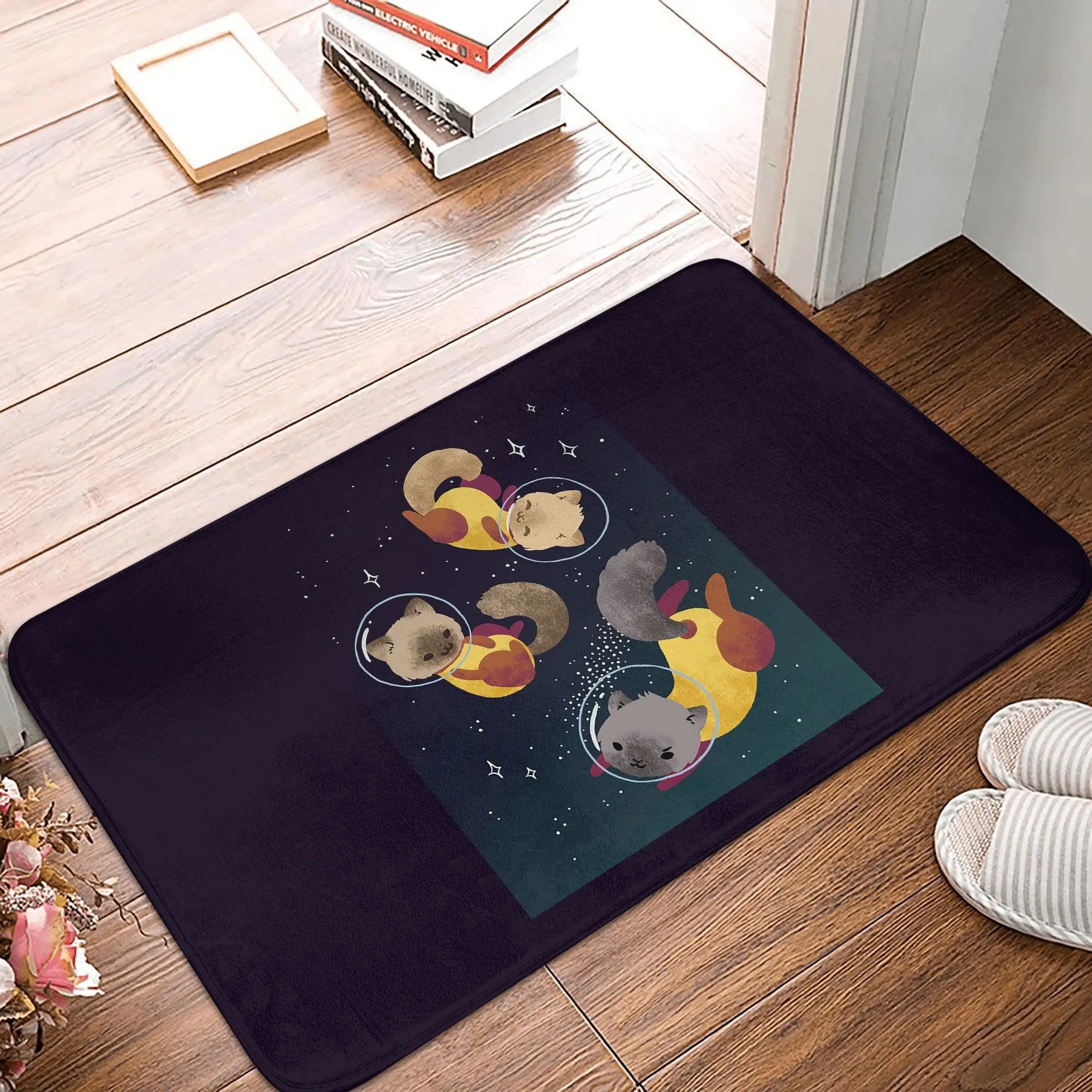 

Space Cats Anti-slip Doormat Floor Mat Water oil proof Carpet Rug for Kitchen Entrance Home Bedroom Footpad Mats