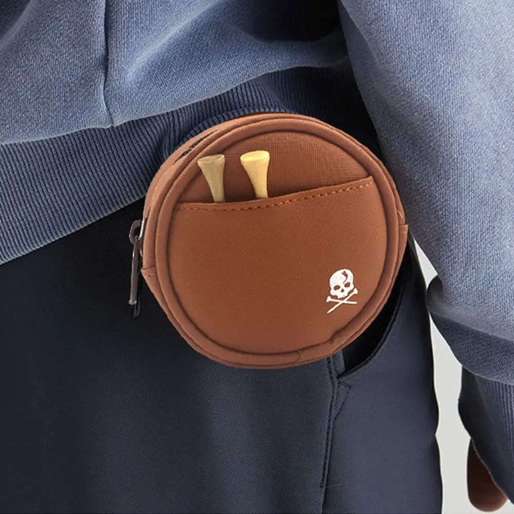 

Leather Golf Waist Bag 4 Balls Capacity Protective Golf Storage Case Portable Multi-function Golf Ball Storage Clip Men/Women