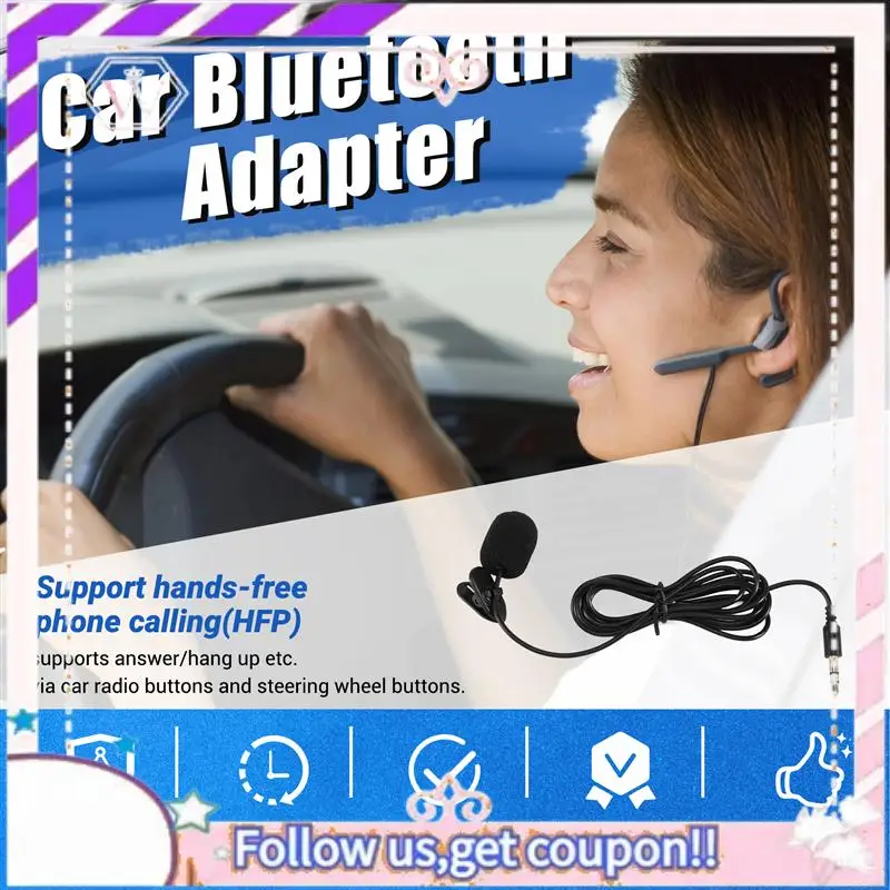 

Portable Car Radio Audio Adapter Bluetooth Aux Cable Microphone Handsfree For Honda Accord Civic CRV Fit Siming Odyssey