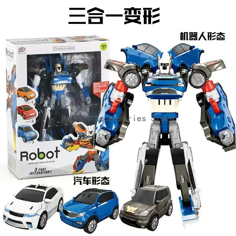 

2025 3 In 1 Tobots Transformation Robot Korea 2 In 1 Cartoon Brothers Anime Ornaments Car Airplane Toys for Child Christmas Gift