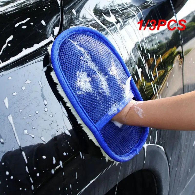 

1/3PCS Car Washing Gloves Wool Soft Washing Cleaning Glove Artificial Wool Cleaning Brush Motorcycle Washer Care Products Summer