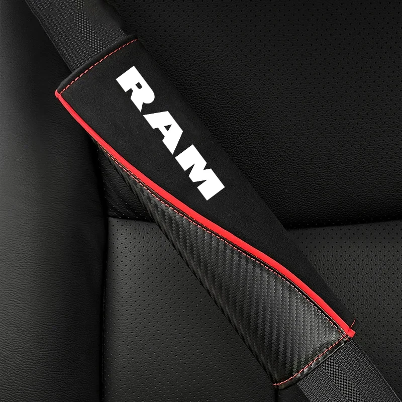 2Pcs Leather Car Safety Belt Cover Car Shoulder Protector Pads for Dodge RAM 1500 2500 3500 2021 2020 2019 2018 2017 Car