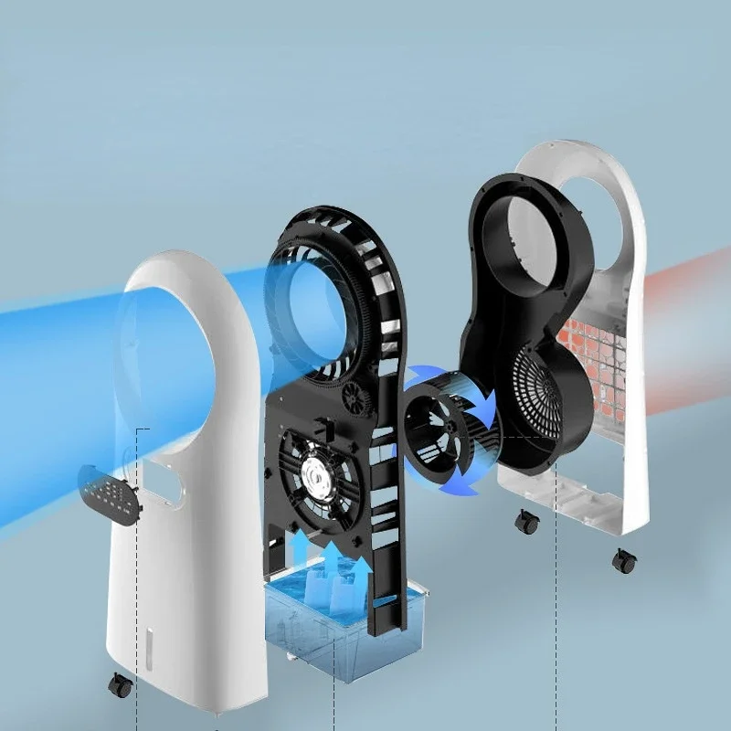 المنزلية بدون أوراق مروحة التبريد المياه المبردة الصغيرة موبايل مكيف الهواء عنبر ثلاجة صغيرة مبرد الهواء المحمول
