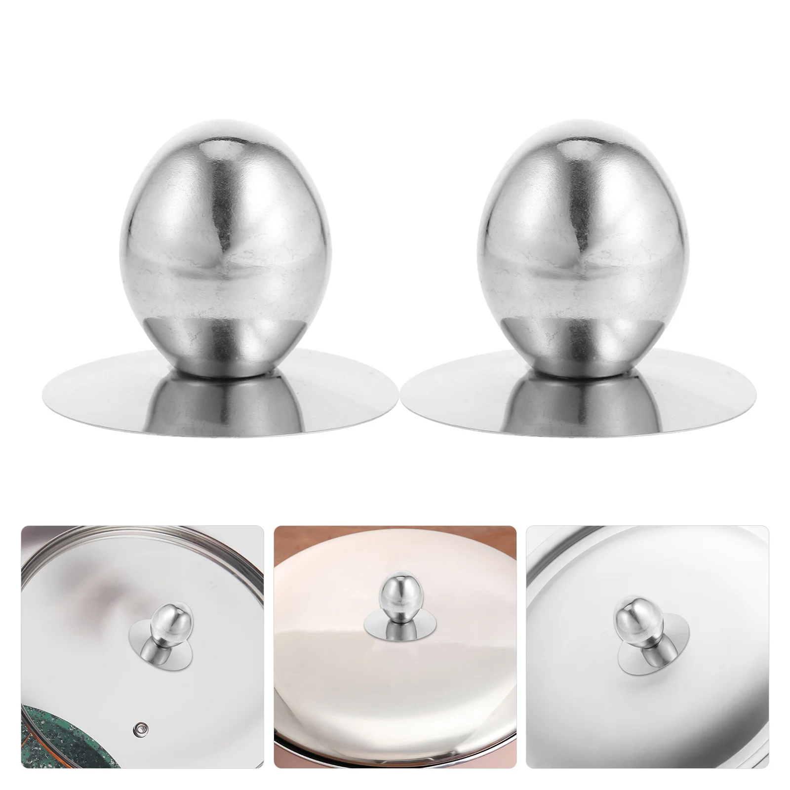 

2Pcs Universal Stainless Steel Lid Knob for Pots Kettles and Kitchen Cookware Easy to Install Frying Pan Knob Lid