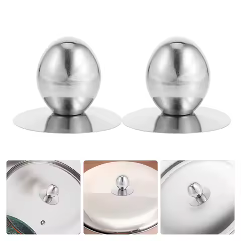 2Pcs Universal Stainless Steel Lid Knob for Pots Kettles and Kitchen Cookware Easy to Install Frying Pan Knob Lid