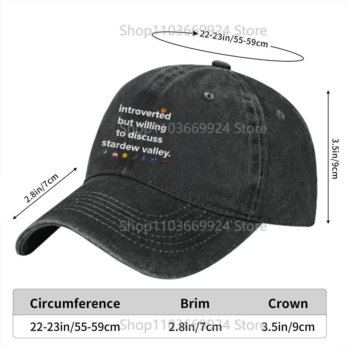 Introverted But Willing To Discuss Casquette Peaked Cap Stardew Valley Game Sun Shade Cotton Hats For Men Women