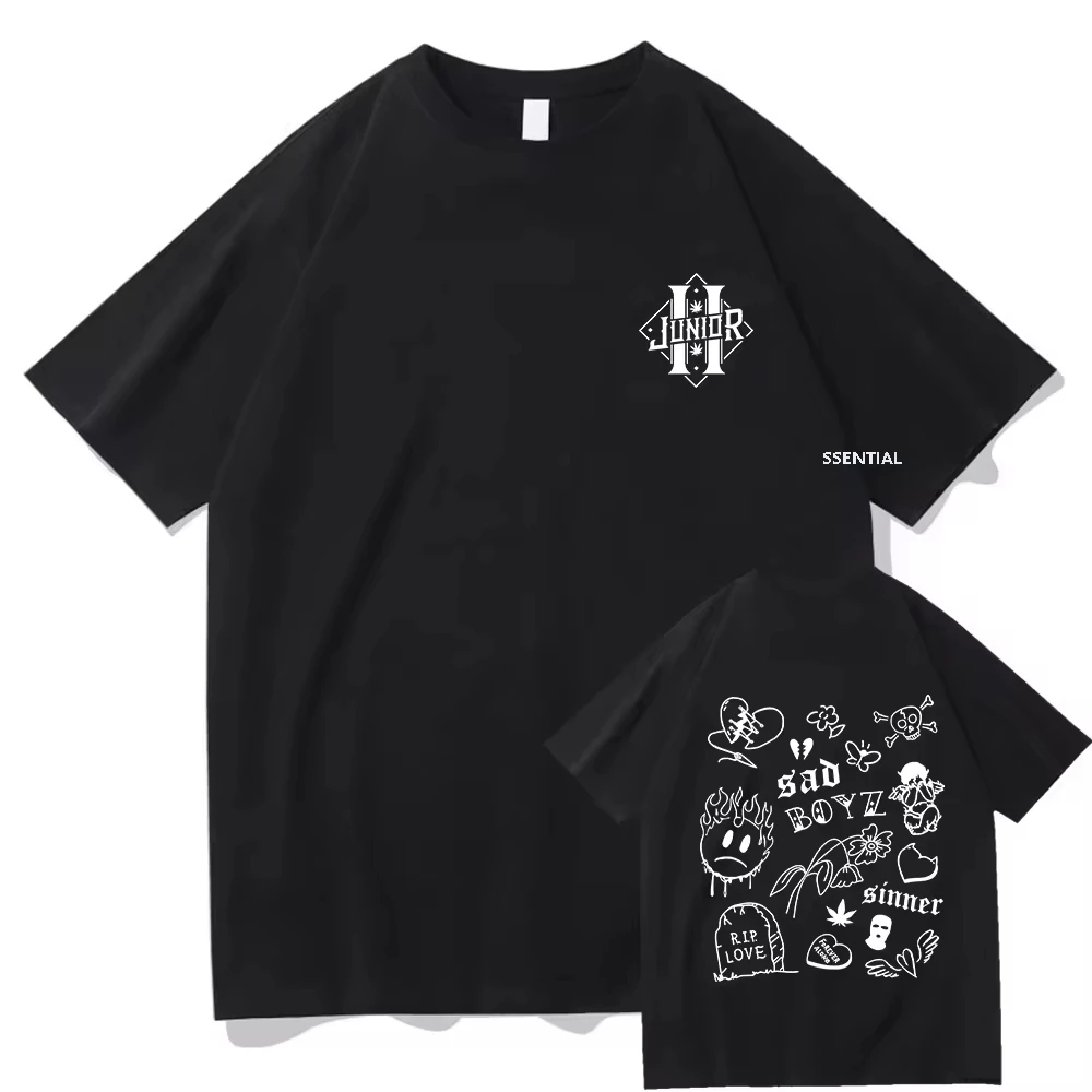 

2025 Summer Junior H 2024 Tour Men Clothing Harajuku Aesthetic Tshirt Unisex Hip Hop Streetwear Vintage Cotton Tops