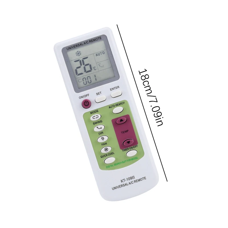 KT109II Remote Control Universal, aksesori AC pengganti Display LCD dengan Remote Control