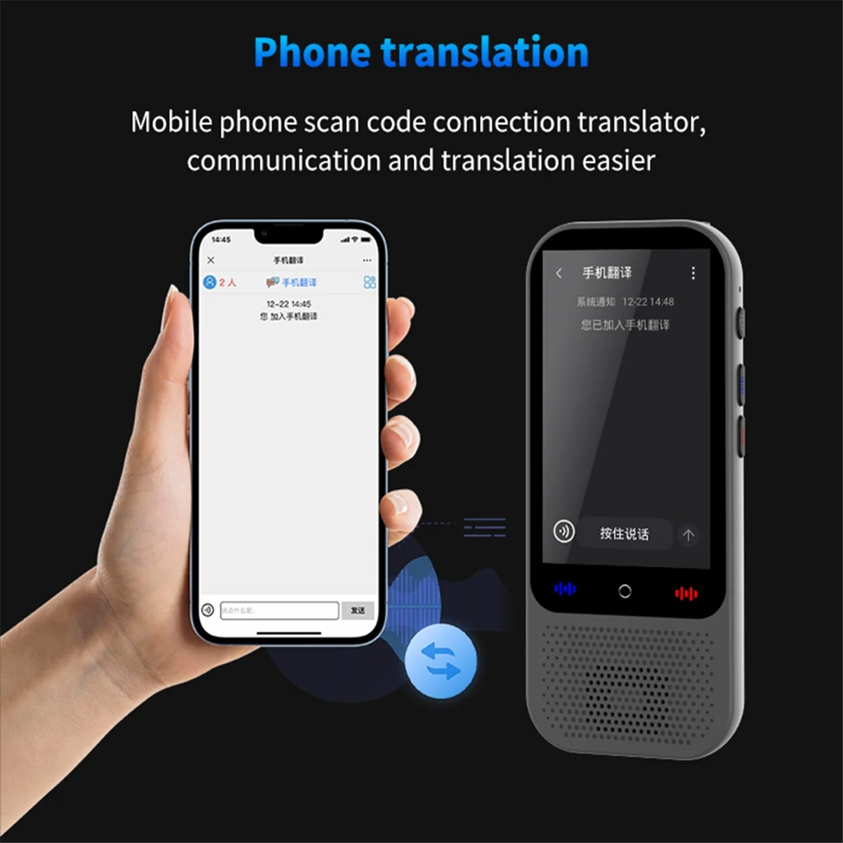 Portable Translation Machine S80 Pro ChatGPT Real-Time Languages Translate Smart Voice Photo Text Recording Translator