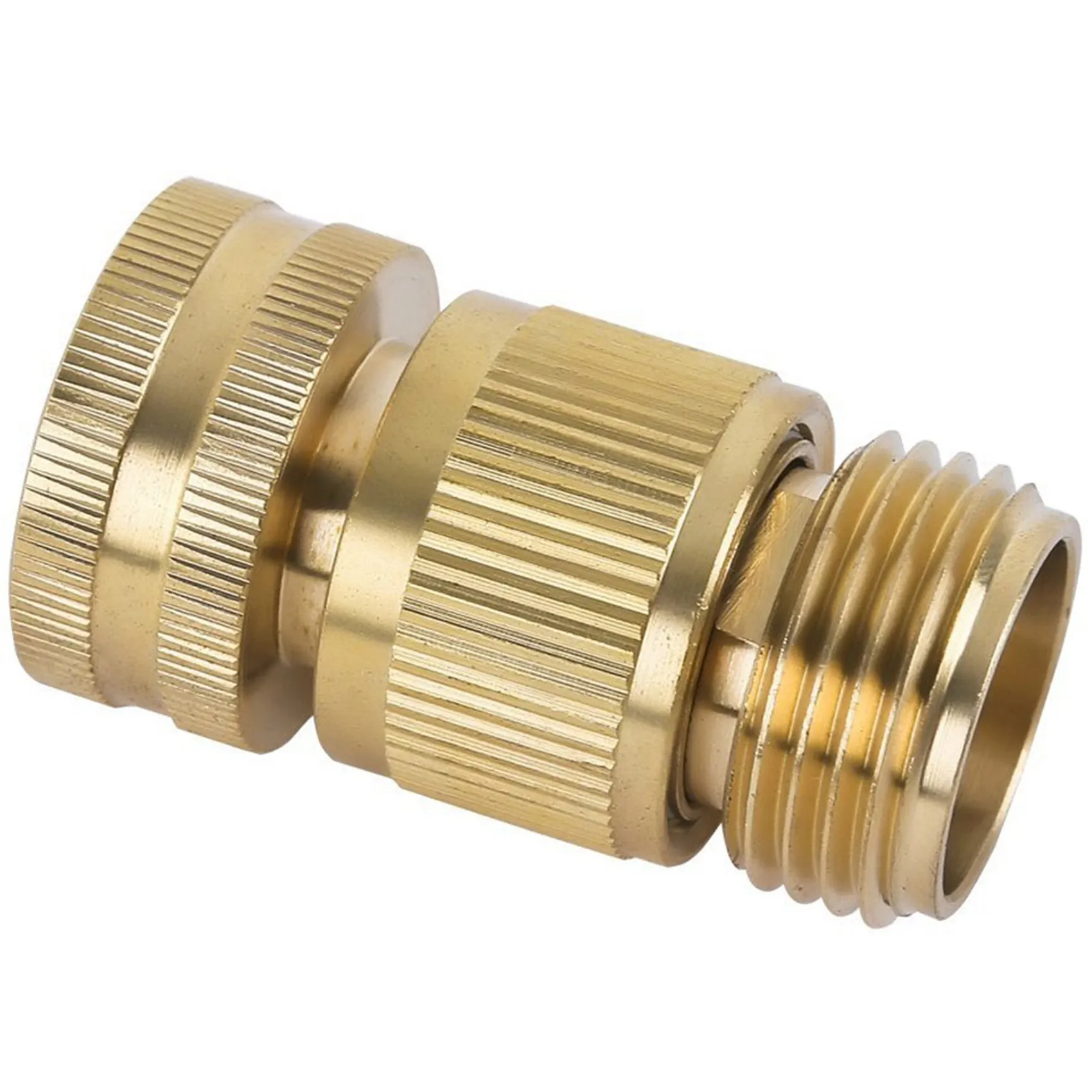 

B28C-Garden Hose Quick Connect Solid Brass Quick Connector Garden Hose Fitting Water Hose Connectors 3/4 Inch Ght (6 Sets)