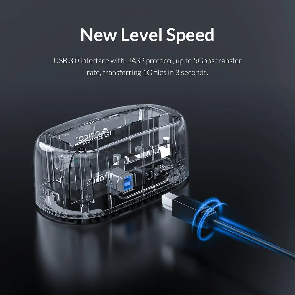 ORICO HDD Case 3.5'' Transparent HDD Docking Station USB3.0 5Gbps To SATA3.0 Hard Drive Docking Station for PC Case Support UASP