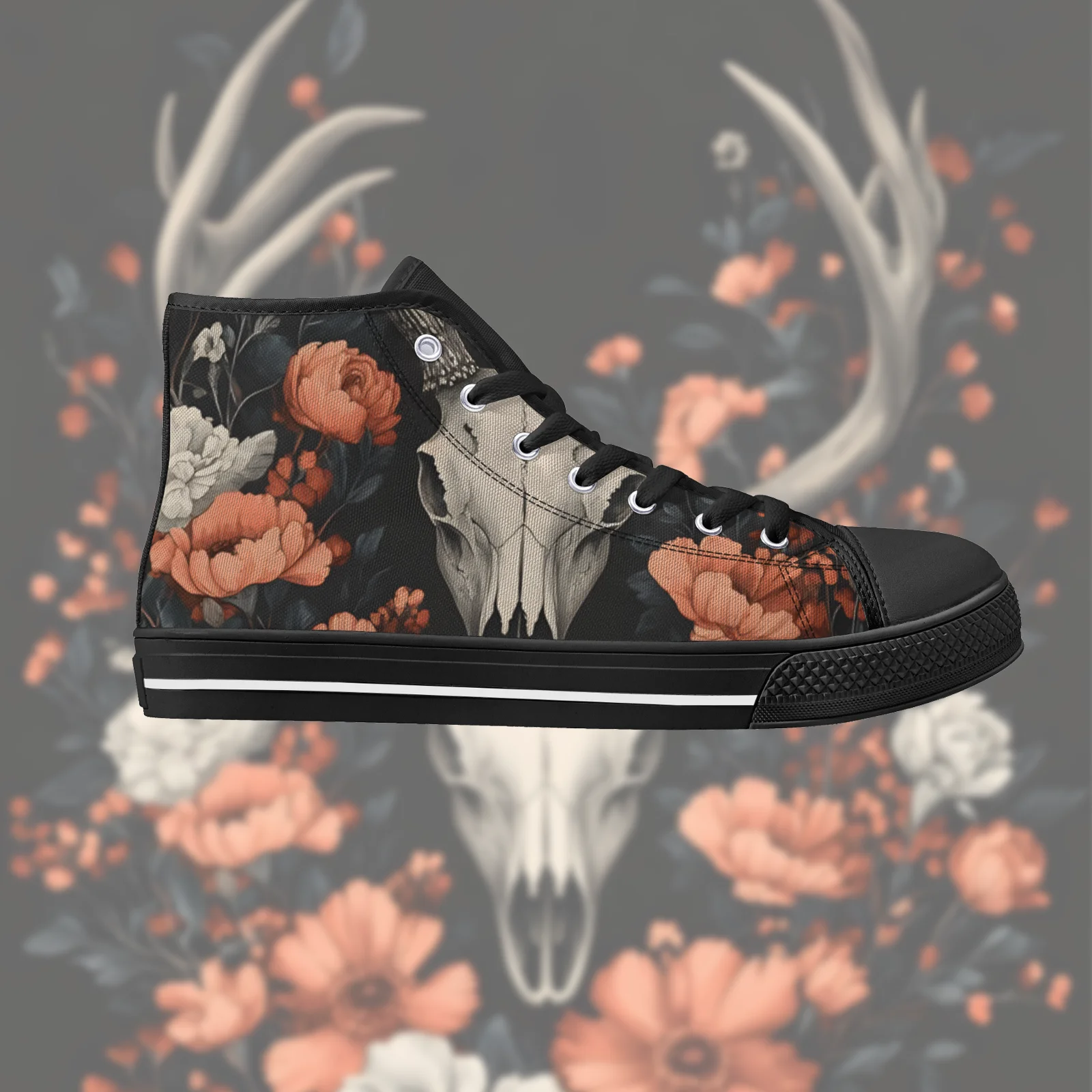 Zapatos personalizados con estampado de calavera gótica, zapatos clásicos de lona de alta calidad para niños y niñas, zapatos vulcanizados, zapatillas, calzado