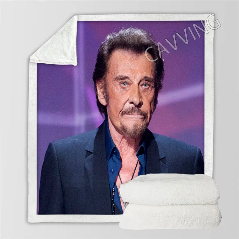 

Johnny Hallyday 3D Printed Sherpa Blanket Rectangle Blanket Textile Fleece Wearable Blanket Throw Blanket Home Decor