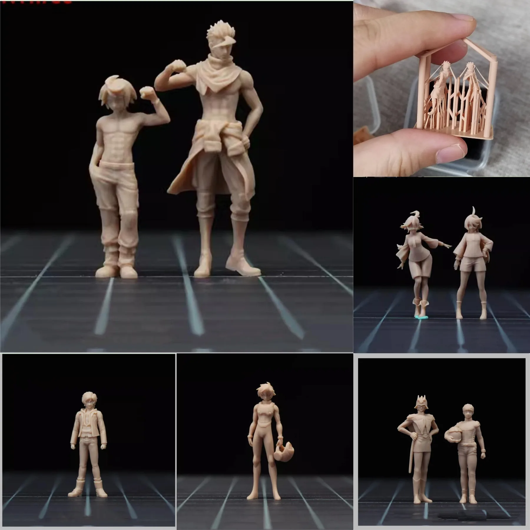 

2 Pieces Resin 1/100 1/144 Miniatures Anime Figures Model Sand Scene Props Hand DIY Cars Vehicle Toys Dioramas Cartoon Figure