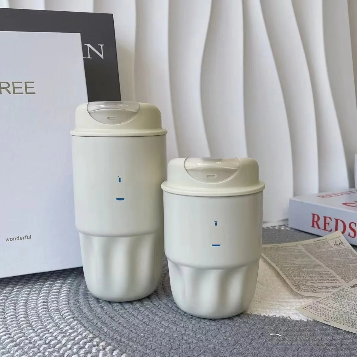 450 مللي ترمس بطانة سيراميك فنجان قهوة جدار مزدوج مكنسة من الفولاذ المقاوم للصدأ معزول الترمس للقهوة الحرارية القدح بهلوان هدية #1