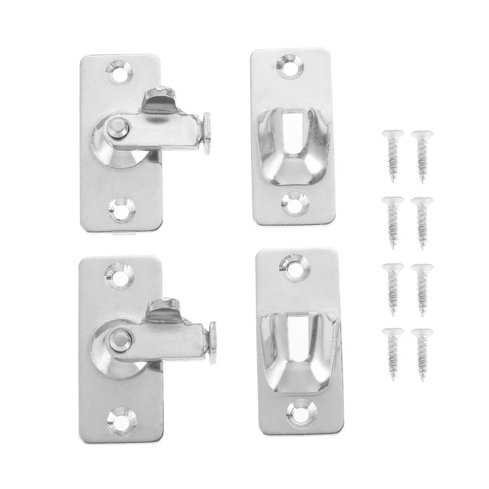 

2 Sets Stainless Steel Door Locks Bolt with Fixing Screw 90 Degree Right Angle Door Latch Buckle Door Fittings Windows Hardware