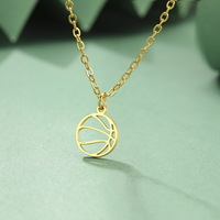 HIPEE Fashion Ball Necklace Stainless Steel Basketball Charm Pendant Necklaces For Women Men Sports Jewelry Party Gifts