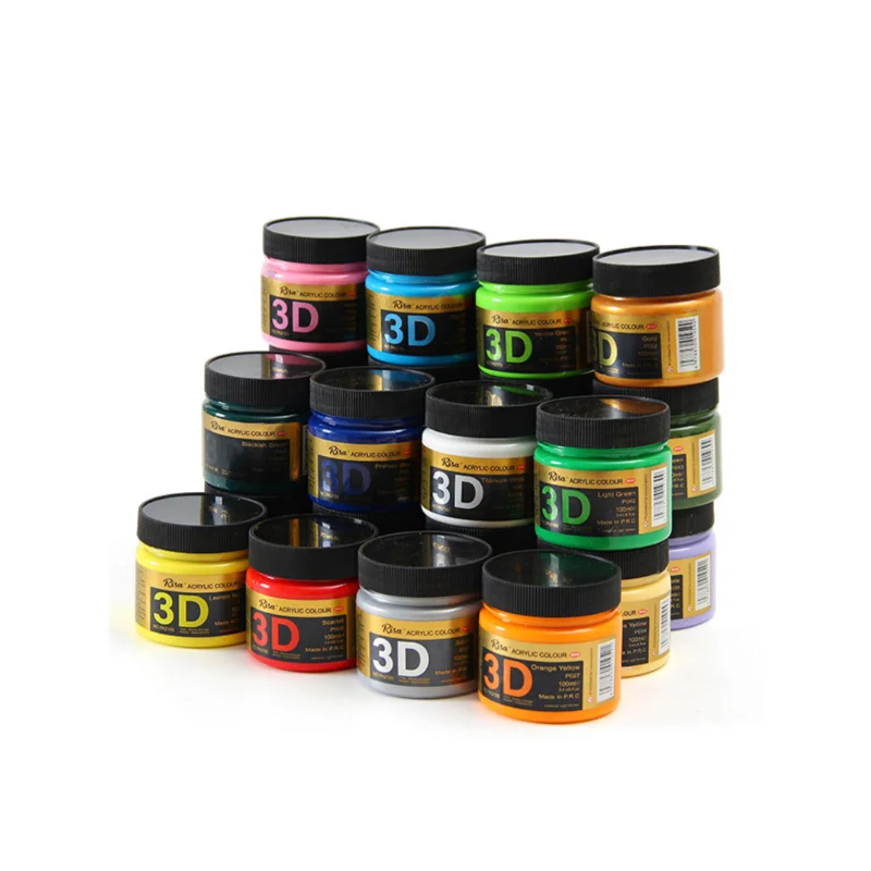 3D Dimensional Acrylic Paint Set, 100ml Heavy Body Textured Art Supplies for Canvas, Wood & DIY Crafts, Ideal for Artists