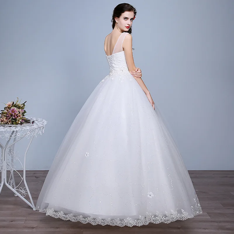 Robes De mariée pour femmes à lacets robe De bal longueur au sol robe De soirée en dentelle robe De mariée blanche une ligne robes De Novia