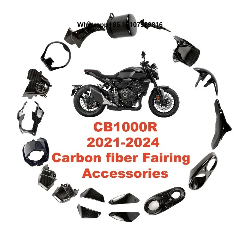 Kit de Carenagem de Fibra de Carbono 100% Seca OEM 3K para Motocicleta CB1000R 2021-2024 - Acessórios de Carenagem de Fibra de Carbono por Atacado