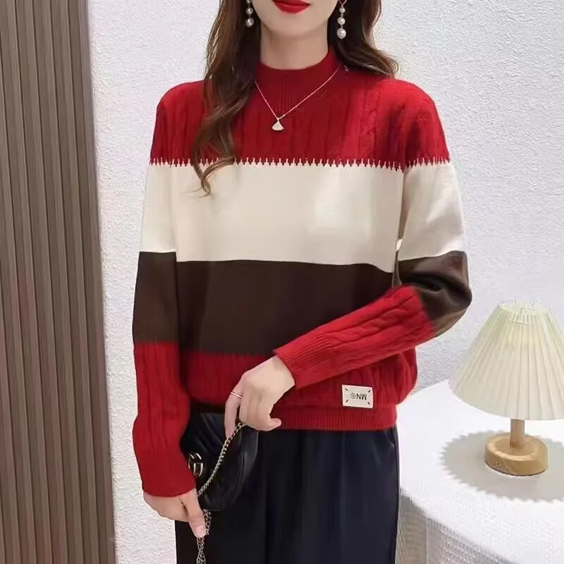 

Daling Town Knitted Sweater Guangzhou antou Women's Outerwear Trendy High-ne Long-sve Autumn Faion Regular Fit